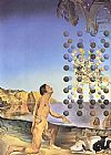 Nude Canvas Paintings - Dali Nude in Contemplation Before the Five Regular Bodies